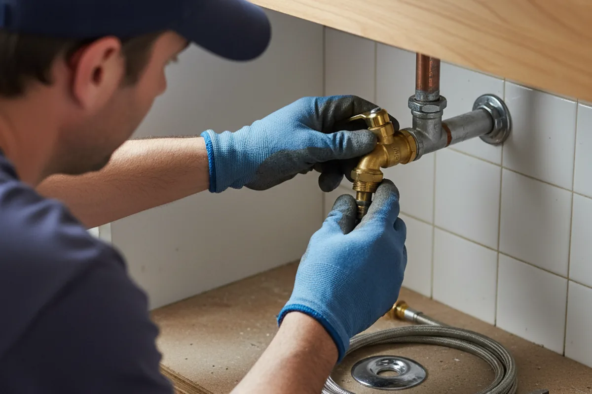 Shutoff valve and fitting work during Well Pump Repair in Alexandria